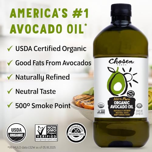 Chosen Foods 100% Pure Organic Avocado Oil 2lt + Recipe eBook Bundle