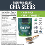 Viva Naturals Organic Chia Seeds, 1 lb, 16 Oz – Plant-Based Omega-3 and Vegan Protein, Gluten Free & Non-GMO, Perfect for Smoothies, Salads & Chia Pudding