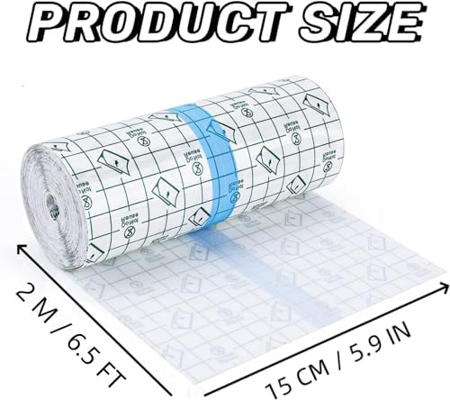 ANAMPION Tattoo Aftercare Waterproof Bandages 6"x2 Yard Second Skin Bandage Tattoo Cover Up Tape for Faster Tattoo Healing Recovery and Skin Care Protection Waterproof Bandage Transparent Film