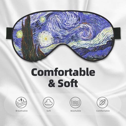 Sleep Eye Mask Starry Night Sky Sleep Mask for Women Men Comfortable Eye Mask with Adjustable Strap Soft Eye Cover Blindfold for Travel Yoga Nap Shift Work