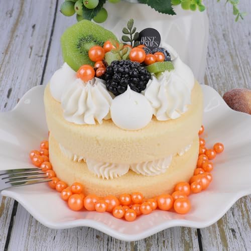 Halloween sprinkles for Cake Decorating, 7.8oz Orange Pearl Sprinkles 4 Sizes Mix for Cake Cupcake Cookie Baking Donuts Ice Cream Toppings