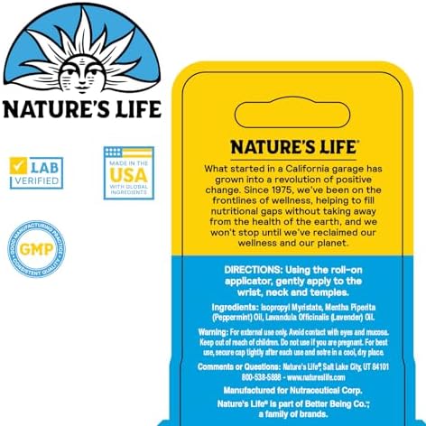 Health From The Sun Nature's Life MigraSoothe | Cool & Refreshing Effect| Essential Oil Roll-On Stick Featuring a Blend of Peppermint & Lavender Oils (3 ml)…