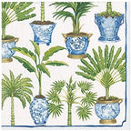 Caspari White, Potted Palms Paper Luncheon Napkins, 20 Per Package (14400L)