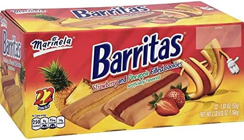 Marinela, Barritas, Pineapple And Strawberry Cookies, 44 Count, 82.28 Ounce