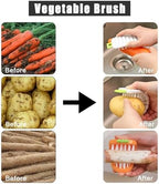 Vegetable Brush,2 Pcs Multiple Segments are Bendable Cleaning Brush (Orange,White)