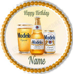 Modelo beer - Edible Cake Topper - 6" round