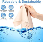 Frienda 12 Pack Large Microfiber Glass Cleaning Cloths 12 x 12 Inch Oversized Eyeglass Sunglasses Cleaning Cloths for Electronics Glasses Screens and Lenses(Beige)