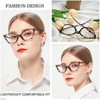 MARE AZZURO Cat Eye Reading Glasses Women Cute Readers 0 1.00 1.25 1.50 1.75 2.00 2.25 2.50 2.75 3.00 3.50 4.00 5.00 6.00 (Brown, 1.5)