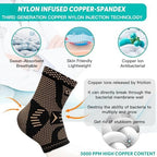 INDEEMAX Ankle Brace for Sprained Ankle Compression Sleeve, 2 Pack Copper Infused Ankle Support Brace for Women & Men, Plantar Fasciitis Relief Achilles Tendonitis, Sports Running, Copper Black, XL