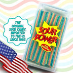 Sour Power Quattro Rainbow Candy Belts, 2.5 lb Bulk Tub Resealable, Vegan Four Flavor Sour Belt Strips Since 1985, Soft Chewy Sweet Tart, Non-GMO Gelatin Free, Bubble Wrapped & Boxed for Shipping