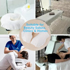100PCS Disposable Face Cradle Covers Soft & Heavy Microfiber Massage Chair Cover Ultra Soft Non-Sticking Massage Headrest Covers for Massage Tables & Massage Chairs Latex-Free
