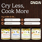 ONOIN Chopped Onions in 100% Olive Oil - Seed Oil Free & Ready-to-Use Flavor Base & Topping | Variety Pack 9 oz (Pack of 4) In Glass Jar | Fresh Marinated Onions & All Natural Cooking Base for Sauces, Soups, & Recipes