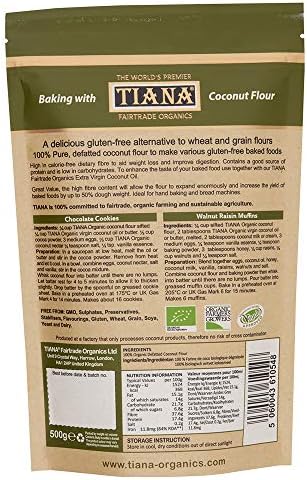 TIANA Fair Trade Organic Coconut Baking Flour 500g