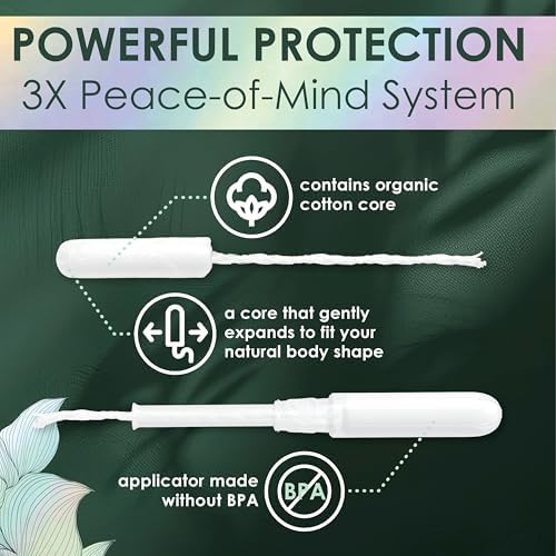 L. Tampons, Made with Organic Cotton, Regular/Super Absorbency, Multipack, Made Without Synthetic Pesticides, Rayon or Fragrances, Applicator Made Without BPA, Leak-Stopping Design, 18 Count