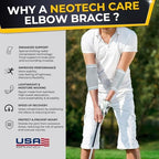 NeoTech Care Elbow Support Brace - Breathable - Men, Women, Right or Left (Gray, Size S, 1 Unit)