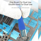 DIYPHONE 2Pcs Double Head ESD Safe Brush, Anti-Static Phone Motherboard PCB Cleaning Brush for Mobile Phone PC Repair Electronic Components Circuit Board IC Clean Remove Glue Tools,Blue