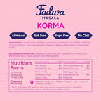 Fadwa Masala Korma Spice Mix - 4.5 oz Jar, Salt & Sugar Free, Non-Spicy Authentic Desi Spices for Pakistani & Indian Cooking, Curry, Garam Masala - No Artificial Ingredients - Gluten Free