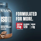 Dymatize ISO100 Whey Protein Powder Isolate, Fudge Brownie, 25g of Protein, 5 Pound, 5.5g BCAAs, Less Than 120 Cal., Gluten Free, 1g Fat, 1g Sugar, 2g Carb (70 Servings)