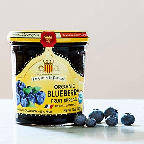 Blueberry Jam Spread USDA Organic Preserve – 12 OZ / 340 G – Made in France Traditional Jam Non GMO Gluten Free