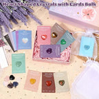 15Pcs Heart Crystals and Healing Stones Bulk, 0.8" Natural Polished Heart Shaped Rocks Gemstones with Meaning Cards for Meditation Balancing Chakra Reiki Spiritual Valentines Mother's Day Gifts