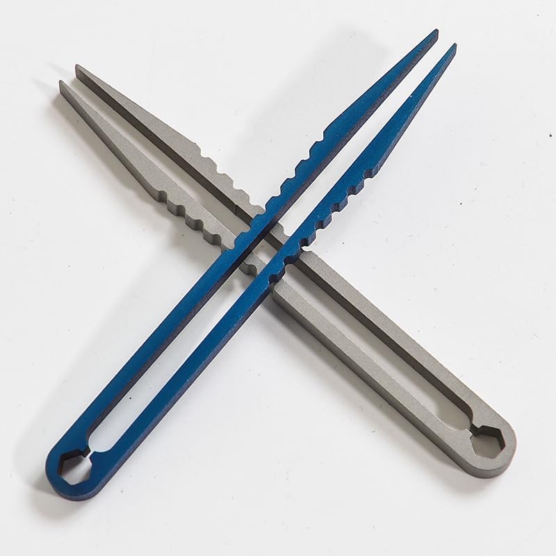 1PC Outdoor EDC Mini Lightweight and Compact Titanium Alloy TC4 Tweezers (Silver)
