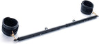 Heavy Duty Stainless Steel Expandable Spreader Bar with 2pcs PU Embossed Adjustable Straps, Yoga Pilate for Bedroom, Home Exercise Bar Sports Training Gear