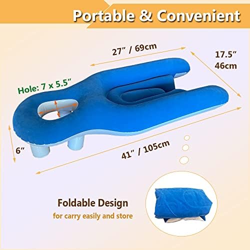 Face Down Pillow for Eye Surgery Recovery, Inflatable Prone Pillow for Retinal Detachment, Vitrectomy, Macular Hole, and Post Eye Surgery Recovery, Comfortable Sleeping Head Cradle, Blue