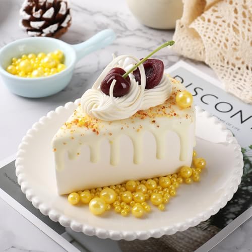 Yellow Sprinkles for Cake Decorating, 7.8oz Edible Pearl Sprinkles, Sugar Candy Pearls for Baking, Cookie Decorations & Cupcake Topper, Wedding Party Christmas Supplies (Lemon Yellow, 4 Sizes)