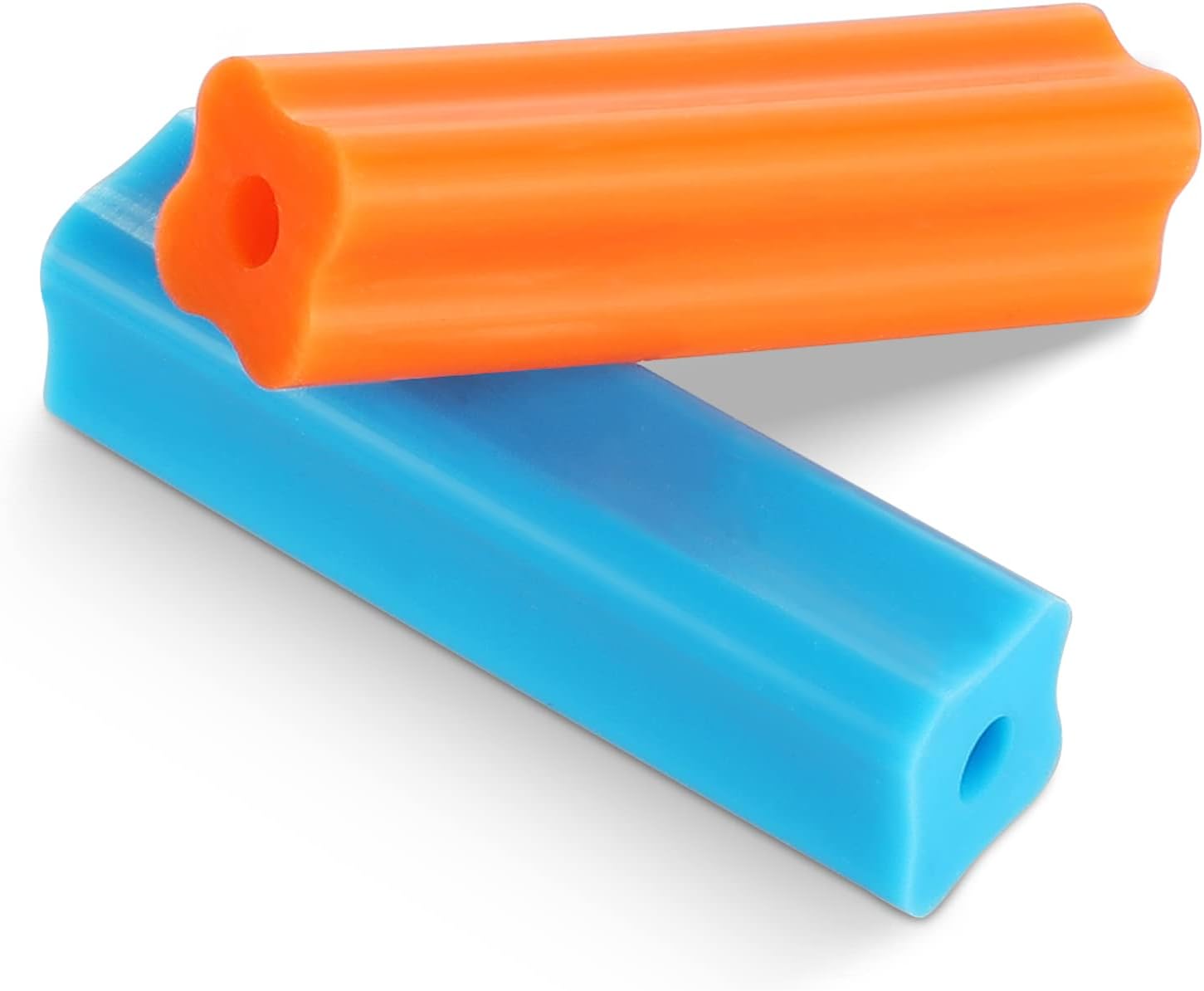B Rush Medical Grade Silicone Chewie For Invisalign Aligners, Soft And Medium Aligner Tray Seaters, Orthodontic Munchies Teeth Chompers Blue Orange Unscented with Aligner Removal Tool (1 Pack)