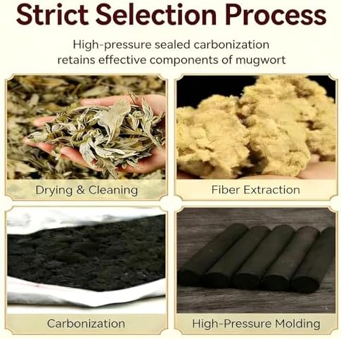 10 Pcs Smokeless Moxa Sticks - Pure Moxa Stick for Moxibustion Therapy, High Density Smokeless Moxa, Premium Moxa Sticks for Moxibustion, Long-Lasting Moxibustion Sticks