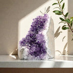 Natural Amethyst (4 lb to 5 lb) - 4.5" to 9" Height - Crystal Clusters Stone from Uruguay Raw Geode Quartz - Deep Purple Color