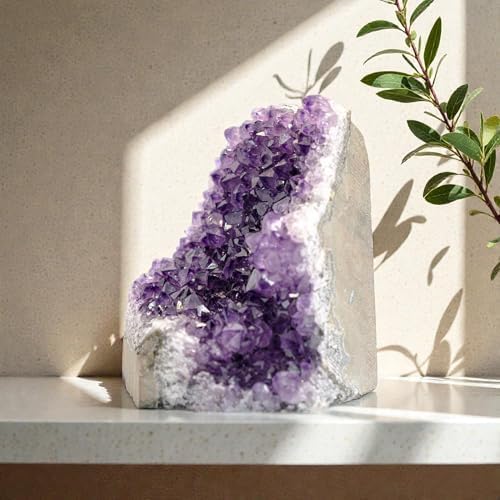 Natural Amethyst (4 lb to 5 lb) - 4.5" to 9" Height - Crystal Clusters Stone from Uruguay Raw Geode Quartz - Deep Purple Color