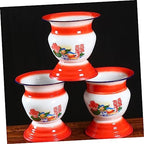 SAFIGLE 1Pc Enamel Spittoon for Adults Vintage High Foot Urinal Pail Pot Chinese Style Spittoon Lightweight and Durable Convenient for Home Travel Use