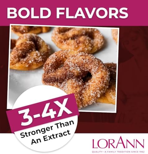 LorAnn Oils Super Strength Flavoring - Used For Candy Making, Flavoring, Baking, Hard Candy, & Flavor Oils - Bold, Natural Flavors 4X Stronger Than Extracts - Cinnamon Oil, Pack of 2, 0.125 fl oz