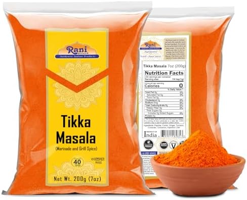 Rani Tikka Masala Indian 7-Spice Blend 7oz (200g) ~ All Natural | Salt-Free | Vegan | No Colors | Gluten Friendly | NON-GMO | Kosher | Indian Origin