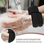 Darfukei Wrist Bands for Washing Face, 4pcs Spa Face Washing Wristbands, Microfiber Arm Wrist Towels, Absorbent Wash Wristbands for Woman Men, Prevent Water from Spilling Down Your Arms