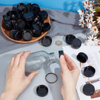 OLYCRAFT 50Pcs Plastic Bottle Caps 37.5mm Black Screw-On Lids Inner Diameter Bottle Jug Storage Lid Plastic Tamper Seal Lids Replacement Cap Twist Cap for Juice Bottles Dispenser Caps