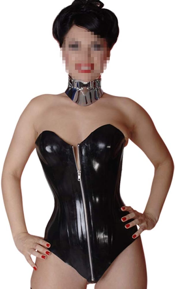 Latex Corsets Front Zip Corsets Back Lacing Fitted Waist-Constricting 0.8mm