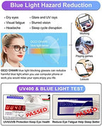OCCI CHIARI Lightweight Reading glasses Blue Light Blocking Readers 1.0 1.25 1.5 1.75 2.0 2.25 2.5 2.75 3.0 3.5 4.0 5.0 6.0