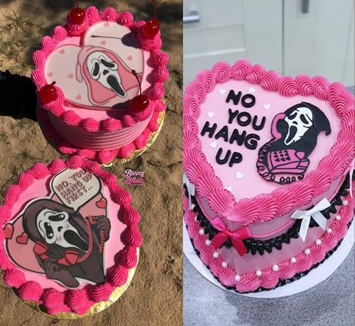 No you Hang up, Custom Edible image for cakes. Make your Own Cake Toppers, Different sizes, Birthday Cake Topper, Bento cake,Halloween spooky scary movie theme.