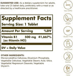 Solgar Vitamin B1 (Thiamin) - 100 Tablets - Super Potency, 500mg Formula - Non-GMO, Vegan, Gluten Free, Kosher, Halal - 100 Servings
