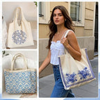 20 Pack 10 Styles Decoupage Paper Napkins, Blue Floral Decorative Cocktail Toile Napkins for DIY Crafting Birthday Party Baby Shower