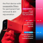 Nood™ NEW Flasher Pro — IPL Laser Hair Removal Device & Anti-Aging Red Light Therapy for Women & Men — Pain-free, Permanent, Visible Results After First Use & Works Everywhere Hair Grows — Gloss White