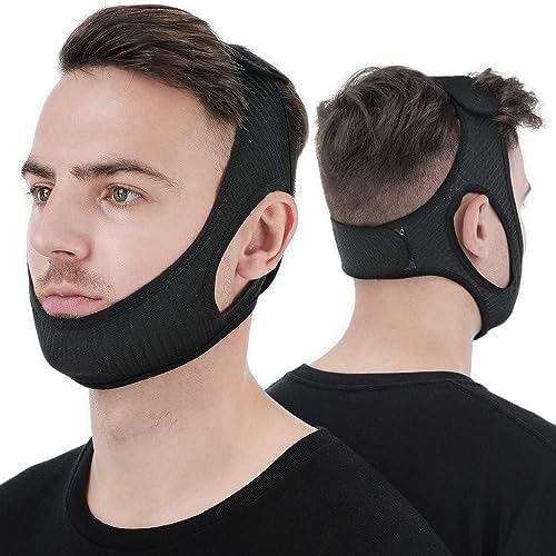 Anti Snoring Device Anti-Slip Adjustable Anti Snoring Chin Strap,Snoring Reduction Stop Snoring Device Snoring Solution,Professional Effective Anti Dry Mouth Chin Strap Stop Noise Snoring Strap