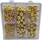 Gold Pearl Sprinkles for Cake Decorating, 4 Sizes Mix Size Sugar Pearls for Cupcake Topper, Ice Cream, Donuts, Baking Decoratings (2mm, 4mm, 7mm, 10mm)