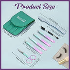 TsMADDTs 7 pcs Tweezers for Women Facial Hair, Precision Tweezer Set for Eyebrows with Curved Scissor and Eyebrow Razor for Ingrown Hair