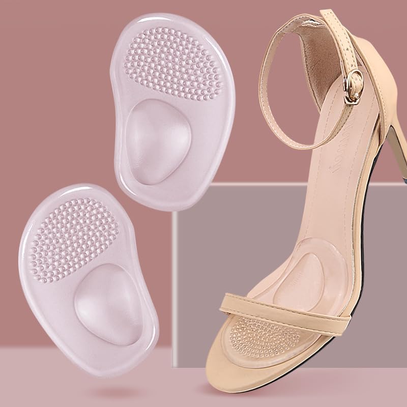 1 Pair Ball of Foot Silicone Cushions Arch Support Half Insoles Anti-Slip Forefoot Pad High Heels Feet Care Inserts 6.8 * 10cm Thickness 0.8cm
