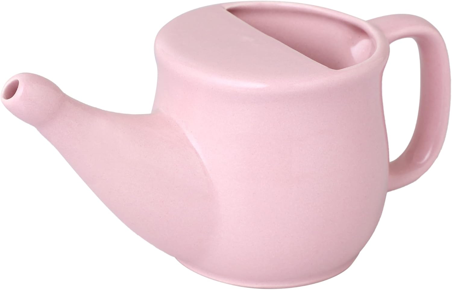 HealthGoodsIn Ceramic Neti Pot, Spill Proof with 5 Sachet Neti Salt, Microwave Safe, Holds 250 ML (8.4 FL Oz) (Pink)