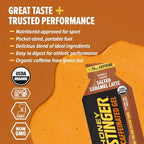 Honey Stinger Organic Salted Caramel Energy Gel, Caffeinated & Gluten Free, for Exercise, Running and Performance, Sports Nutrition for Home & Gym, Pre and Mid Workout, 12 Pack, 13.2 Ounce