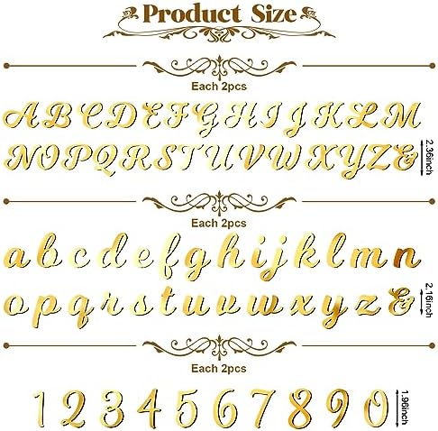 Jspupifip 128 Pcs Acrylic Alphanumeric Cake Topper Diy Cake Decoration with Mirror Number 0-9 and Alphabet A-Z Personalized Cake Picks Decor Anniversary Baby Shower Party Supplies(Gold)